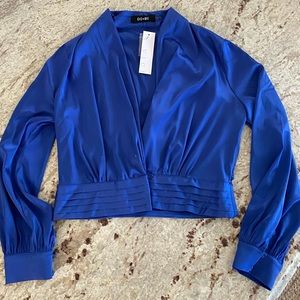 Satin royal blue blouse! Worn once for TV appearance. Size M